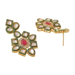 NVR Gold-Plated Kundan Studded Jewellery Set image 5