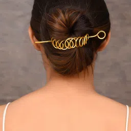 Silvermerc Designs Women Gold-Plated Hairstick-image-10