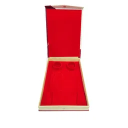 atorakushon Set of 4 Cream Coloured & Red Solid Necklace Jewellery Storage Box image 2