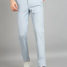 killer Men Slim Fit Light Blue Lycra Blend Trousers-picture-33