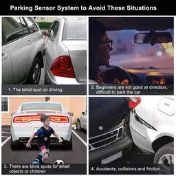 zplus Universal 4 White Reverse Parking Sensor With LED Display For Cars-288 Safety of Passengers/Car One Alarm Kit-1160 Parking Sensor image 2
