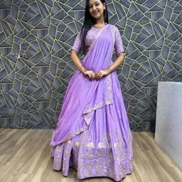 r k creation Embroidered Semi Stitched Lehenga Choli-picture-18