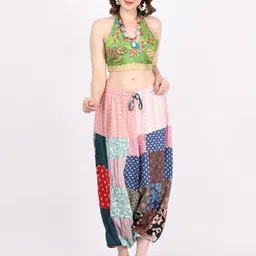 tafsir Women Regular Fit Multicolor Pure Cotton Trousers-picture-24