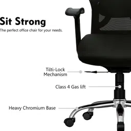 fugo Chair, Office Chair, Study Chair, Computer Chair, 3 Years Warranty Mesh Office Executive Chair image 4