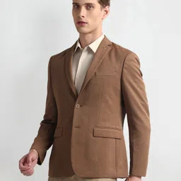 arrow Men Solid Single Breasted Formal Blazer image 1