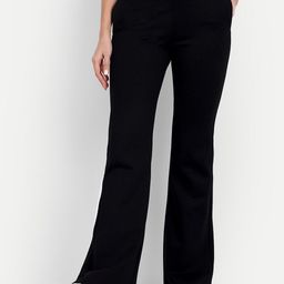 broadstar Women Flared Black Lycra Blend Trousers-picture-49