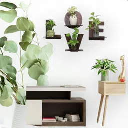 trust zone Love Pot Stand Decorative Wooden Wall Hanging for Home Decor Office Wooden Wall Shelf image 1