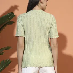 somvati Pack of 2 Women Self Design Round Neck Polyester Yellow T-Shirt image 5