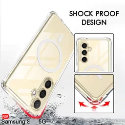 ameyaa Back Cover for Samsung Galaxy A35 Magsafe Soft Silicone TPU Bumper & Hard PC Crystal Clear Anti-Yellow image 4