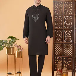 adhirajan Men Pure Cotton Kurta Pyjama Set image 2
