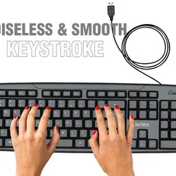 Intex Corona G Wired USB Standard Desktop Keyboard Compatible with Desktop, Laptop, Mac stand support,Corona G image 2