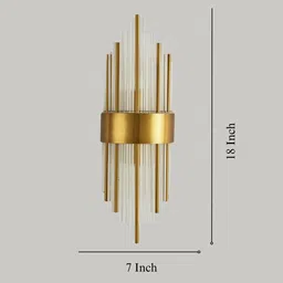 stello Luxury Gold & Crystal Rod Wall Light image 2