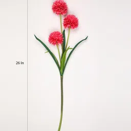 casacraft from pepperfry Pink Fabric Decorative Artificial BallMum Flowers Set of 3 image 3