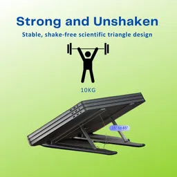 Vishanrahul 6-Angle Aluminum Laptop Stand 6-Angles Adjustable Laptop Aluminium Desk Stand Laptop Stand with Adjustable Height Compatible with Universal Laptops image 3