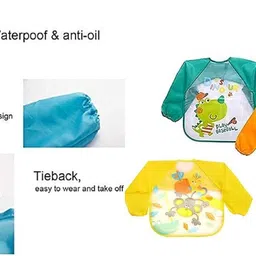 dhochak Full Sleeves Washable Waterproof Bib Apron for Babies & Kids image 3