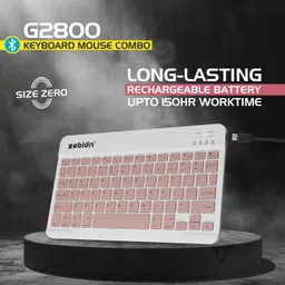 zebion G2800 Mini Keyboard & Mouse Combo (Type-C Rechargeable with 150Hr Worktime, Bluetooth Standard Multi-device Keyboard Compatible with Desktop, Laptop, Tablet, iPad, Mac image 4