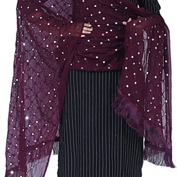 tvesa Chiffon Embroidered Black Women Dupatta-picture-11