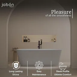 jabon bagno INFINITY Freestanding Bathtub 150 cm – White Glossy Acrylic Soaking Tub INFINITY Freestanding Bathtub 150 cm – White Glossy Acrylic Soaking Tub with Attractive Outer Grid Design, Overflow Drain, Brass Pop-Up Waste Coupling & Waste Pipe, 6-Layer Reinforced Free-standing Bathtub image 5