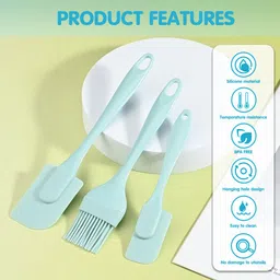 serplex Blue Silicone Spatula Set 3 Pcs Non-Stick Spatula image 4