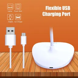 akr 3 level touch dimmable rechargeable table lamp(White) Study Lamp image 4