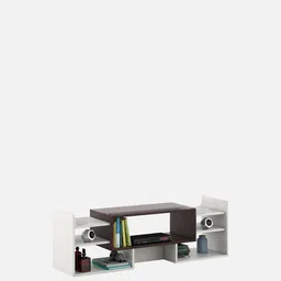 a globia creations Spark TV Console in White & Walnut Finish for TVs up to 43" image 3