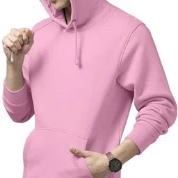 woostro Men Full Sleeve Solid Hooded Sweatshirt image 3