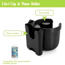 zorbes Stroller Cup Holder with Phone Holder Bicycle Bottle Holder image 3