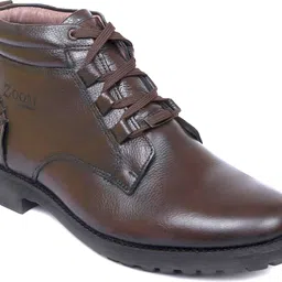 zoom shoes Genuine Leather High Ankle Boots| Lace-up & Soft Cushioned Insole Daily Comfort Boots For Men-picture-1