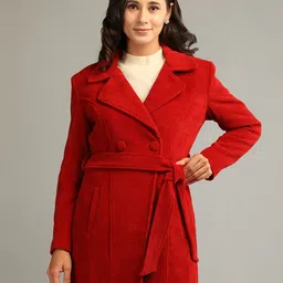 honnete 100 % Polyester Solid Coat For Women image 4
