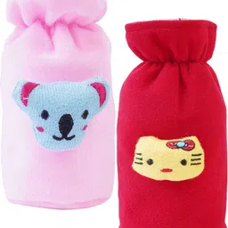 heart home Rabbit Design Velvet Newborn Baby Feeding Bottle Cover-Pack of 2 (Pink & Red)-picture-18