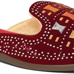 madam choice women’s maroon slip-on flats designed Party Wear For Women-picture-48