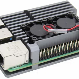 trustech Armor Metal Aluminium Alloy Cooling Heatsink Case with Dual Fan for Raspberry Pi 4 Model/Pi 4B (Grey) Electronic Components Electronic Hobby Kit image 4