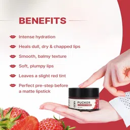 enn Pucker Hydrating Tinted Lip Mask, 1% Hyaluronic Acid, Shea Butter & Honey Strawberry image 4