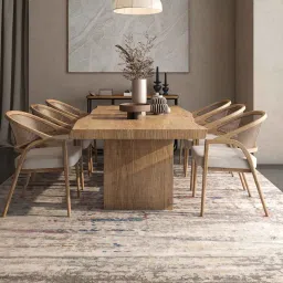 asterlane Blue Abstract Polypropylene 5 ft X 7 ft Machine Made Carpet image 1