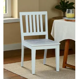 woodsworth from pepperfry Bochov Mango Wood Dining Chair In White Wirebrush Finish ( Set Of 2 ) image 1