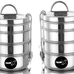 aollyx stainless steel food grade 8/4 4 container clip carrier PACK OF 2 4 Containers Lunch Box-picture-36
