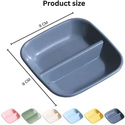 sugaalsu 2-in-1 Seasoning Dish, Unbreakable BPA-Free Tableware for Home Dining or Parti Chutney Plate image 2