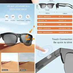 Power Up Smart Glasses Wireless Bluetooth Sunglasses Open Ear Music&Hands-Free Calling image 3