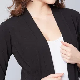 iuga Women Longline Full Sleeve Black Shrug image 3