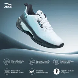 asian Navigator-01 Men's Running Shoes | Mega Pillow Arch Support Sole for Sports Training & Gym Shoes For Men image 3