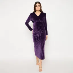 madame Women Bodycon Purple Midi/Calf Length Dress image 1