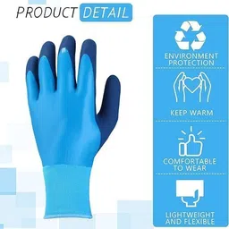 donizard Waterproof Winter Work Gloves for Cut Resistant Agriculture Multi Purpose Nylon, Nitrile Safety Gloves image 3