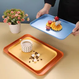 oicia NEW1_Restaurant Lunch Tray for , Rectangular Fast Food Tray, Non-Slip Tray image 5