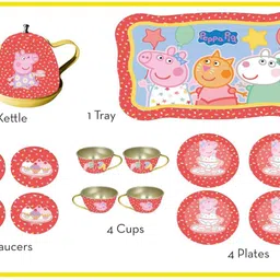 jayaansh traders Peppa pig Stainless Steel Tea set For kids…. image 2