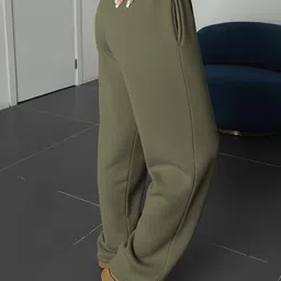 dockstreet Women Solid Olive Track Pants-picture-14