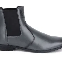 louis stitch Handmade Ash Grey Chelsea Boots for Riding Biking for Men - RGCL - UK 6 Boots For Men image 2