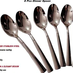 GAFFEL Steel Dinner Table Spoon Fork Set-Aero(6 Dinner Spoon, 6 Dinner Fork) Stainless Steel Cutlery Set image 4