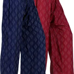 4k fashion Pack of 2 Women Relaxed Blue, Maroon Viscose Rayon Trousers-picture-22