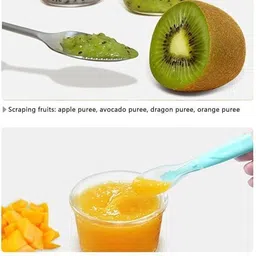 vadhavan Presents Baby Fruit Spoon 2 in 1 Double Head Puree Spoon- Plastic image 5