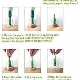 JEMICA 5652 HIJAMA Cupping Kit Set 12 Pcs Vacuum Cupping Set Health Care Massager image 4